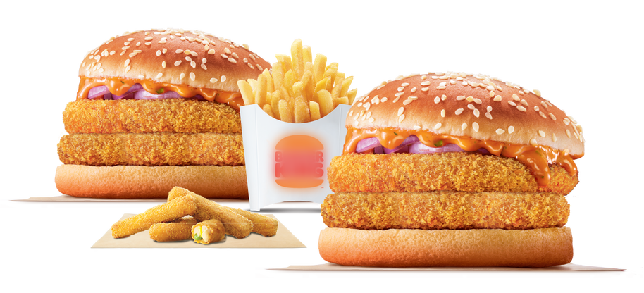 2 Crispy Veg Double Patty + 1King Fries + 1Veggie strips